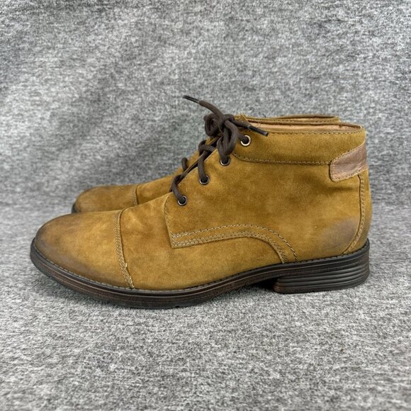 ✅Mens 11M Clarks Devington Chukka Boots Brown Nubuck Leather Lace Up Ankle Shoes main image 5